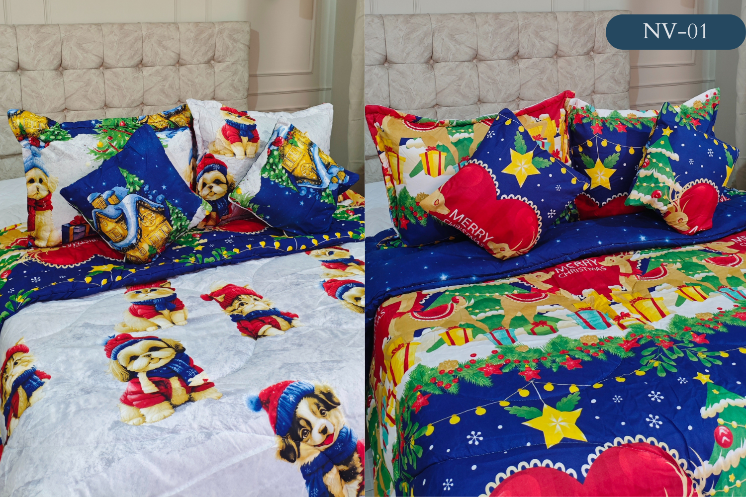 EDREDONES NAVIDEÑOS DOBLE FAZ 5 PIEZAS®